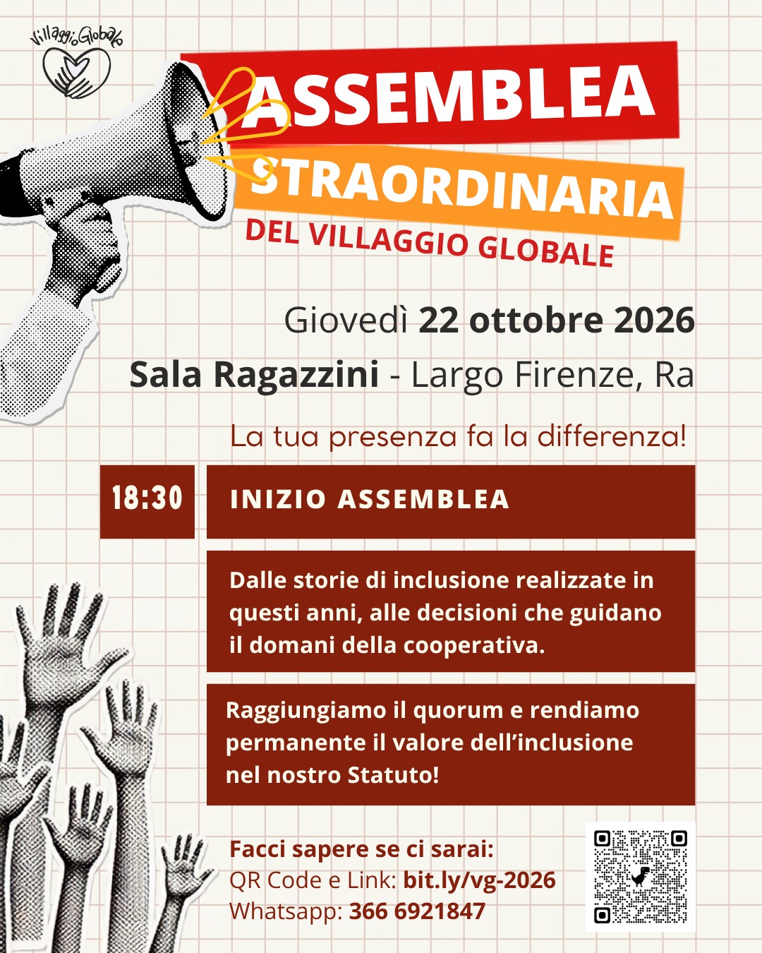 locandina_assemblea Assemblea Straordinaria di Villaggio Globale: rendiamo permanente l’inclusione nel nostro Statuto!
